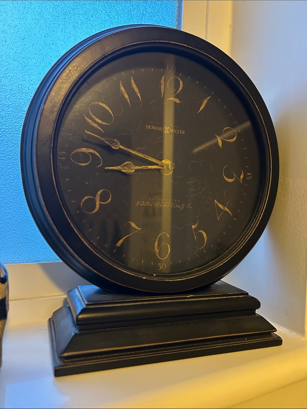 Decorative Distressed Black Clock